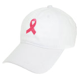 Breast Cancer Awareness Ribbon Embroidered Denim Fit Cap: Pink