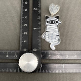 Halloween Mummy Cat Acrylic Earrings