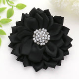 Pearl Pointed Flower Ribbon Brooch / Hair Clip: Purple