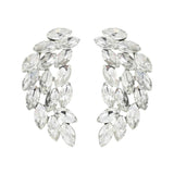 Marquise Gem Leaf Cluster Wing Earrings : Royal Blue