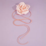 Satin Rose Flower Lariat Wrap Waist Belt: BK