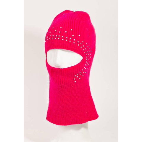 Rhinestone Accent Knitted Balaclava: FU