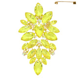 Floral Geo Shape Jeweled Cluster Brooch Pin : Multi-Colored