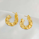 Hammered Gold Hoop Earrings