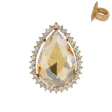 Tear Drop Gemstone Stretch Ring: Royal