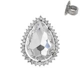 Tear Drop Gemstone Stretch Ring: Royal