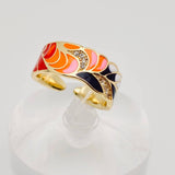 Multi-style Enamel Gold-plated Ring |Flowers|Butterfly|Eyes: A- Flowers