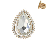 Tear Drop Gemstone Stretch Ring: Royal
