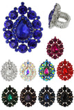 Drop Gem Stone Stretch Ring: Burgundy