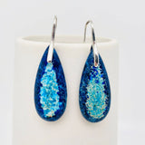 Colored Emperor Stone Geometric Agate Chakra Earrings - CS: C