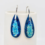 Colored Emperor Stone Geometric Agate Chakra Earrings - CS: F