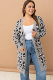 Plus size Grey Leopard Cardigan