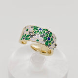 Multi-style Enamel Gold-plated Ring |Flowers|Butterfly|Eyes: A- Flowers