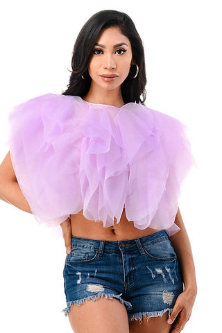 lilac tulle top
