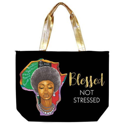 Blessed Not Stressed Canvas Bag