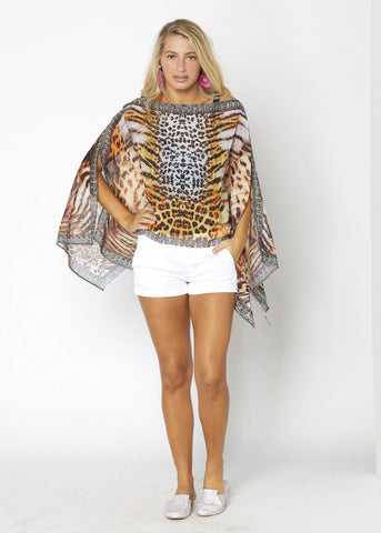 Gold tiger Scarf Top