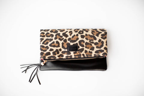 leopard print clutch purse