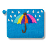 Umbrella Design Coin Purse: Turquoise