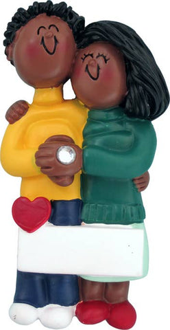 Engaged Couple Ornament (African-American)