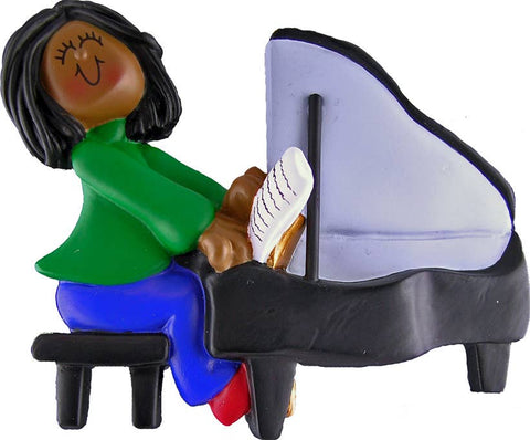 African American Piano Player Ornament