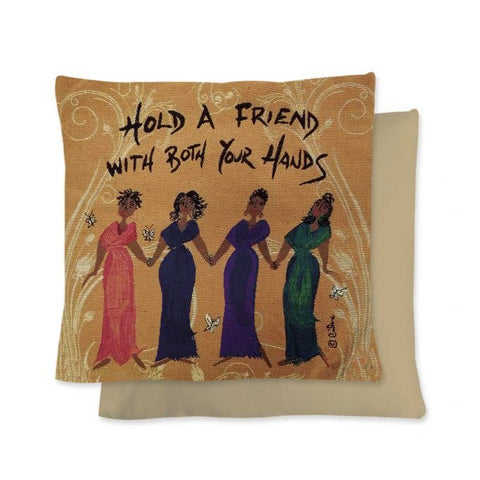 Hold A Friend  Woven Cushion Cover