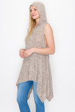 hooded taupe tunic