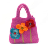 Three Flowers Handbag: Pink