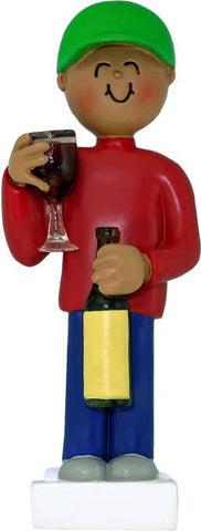 African American Man wine lover ornament