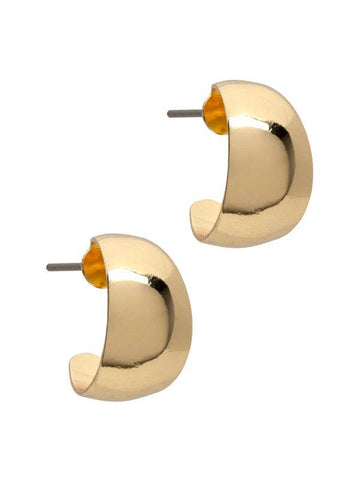 Gold Wide Mini Hoop Earrings