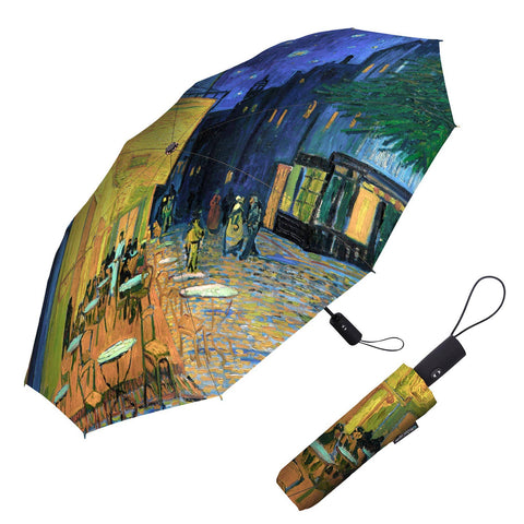 van Gogh "Cafe Terrace at Night" Folding Travel Umbrella