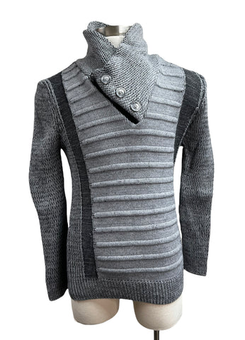 Men's grey high neck sweater