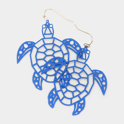Aqua Turtle Earrings