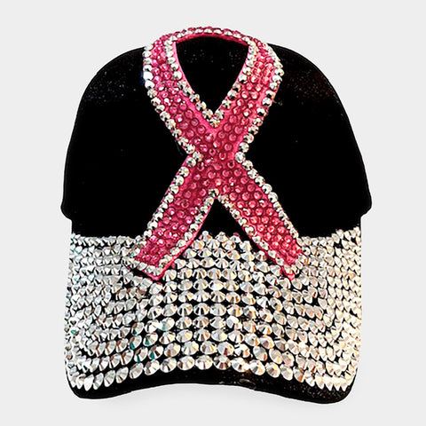 Breast Cancer Awareness Bling Baseball Cap