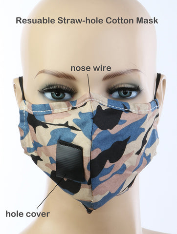 Camo Drinking Face Mask