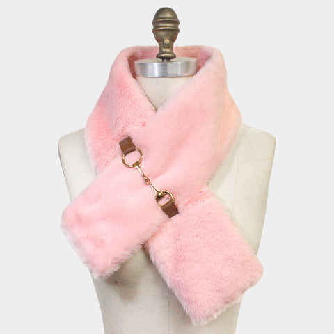 pink fur scarf