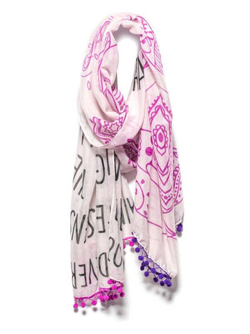Pink Mantra Scarf - "Everything Happens For A Reason."