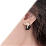 Demi J Earrings (Black and Silver) - earrings