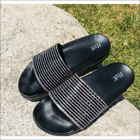 Black Rhinestone Sandals