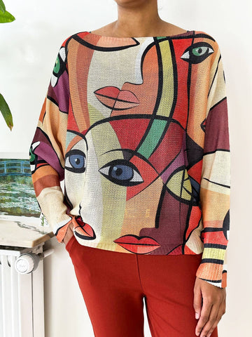 29F12H57-164-Printed knit sweater