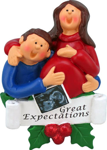 Pregnant couple ornament
