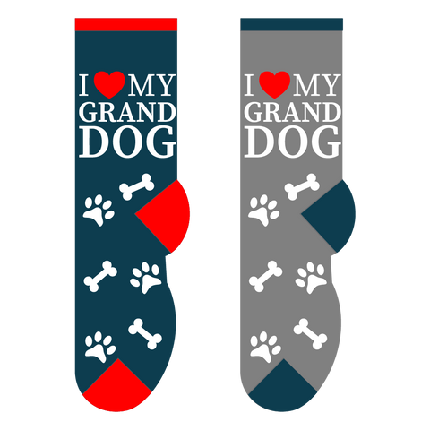 I Love My Grand Dog Socks