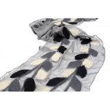 Grey Leaves Felted Chiffon Scarves