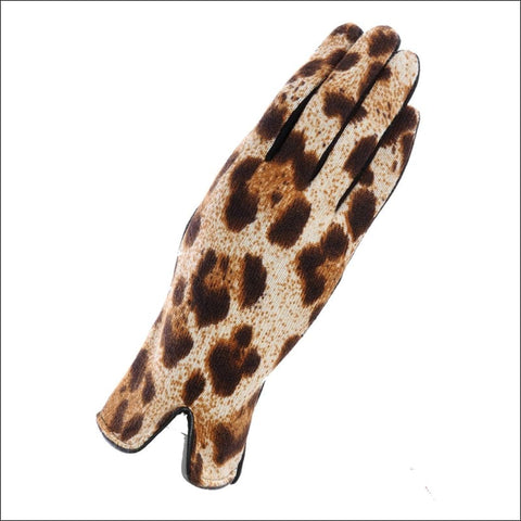 light leopard print gloves