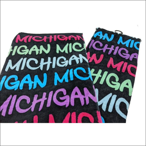 Michigan Text Beach Towel - beach towel